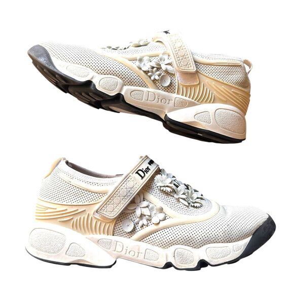 DIOR Mesh Fusion Flower Runway Sneakers White w Box 39 - Picture 5 of 6